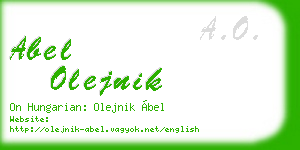 abel olejnik business card